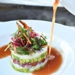 Food at Upendo: crab-avocado-kingprawn-tian-e1531400134418